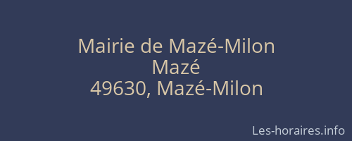 Mairie de Mazé-Milon