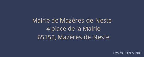 Mairie de Mazères-de-Neste
