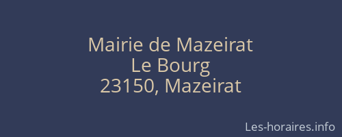 Mairie de Mazeirat
