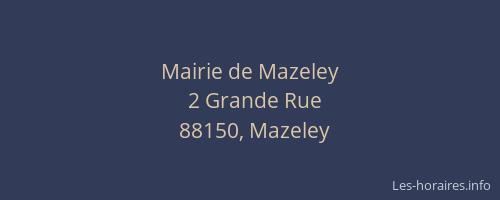 Mairie de Mazeley