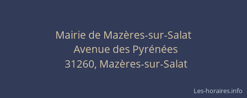 Mairie de Mazères-sur-Salat
