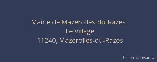 Mairie de Mazerolles-du-Razès