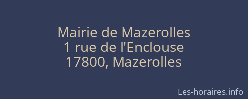 Mairie de Mazerolles