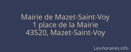 Mairie de Mazet-Saint-Voy