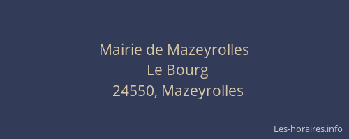 Mairie de Mazeyrolles