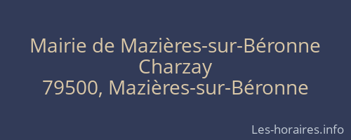 Mairie de Mazières-sur-Béronne