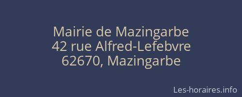 Mairie de Mazingarbe