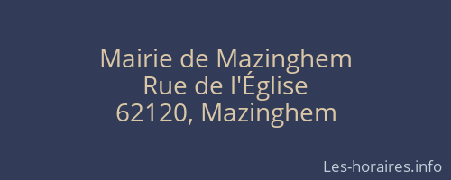 Mairie de Mazinghem