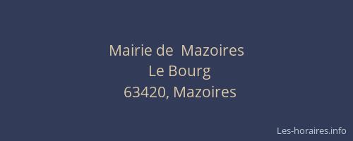 Mairie de  Mazoires