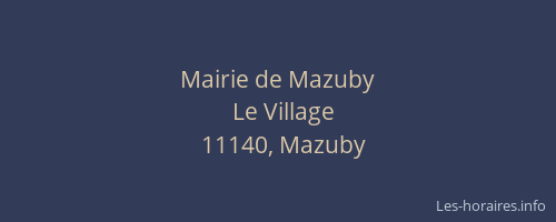 Mairie de Mazuby