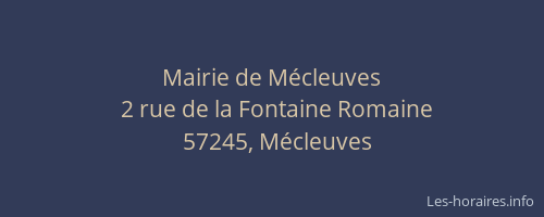 Mairie de M&eacute;cleuves