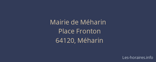 Mairie de M&eacute;harin