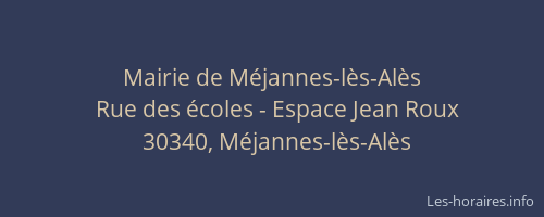 Mairie de M&eacute;jannes-l&egrave;s-Al&egrave;s