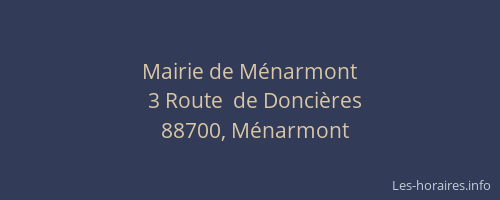 Mairie de M&eacute;narmont