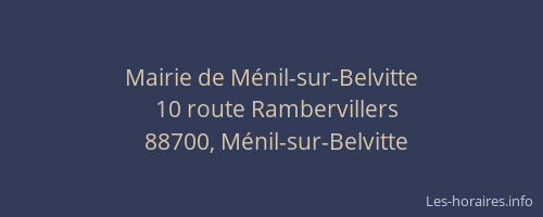 Mairie de Ménil-sur-Belvitte
