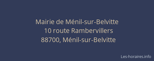 Mairie de M&eacute;nil-sur-Belvitte
