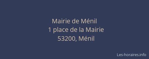 Mairie de M&eacute;nil