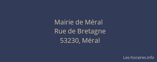 Mairie de M&eacute;ral