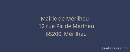 Mairie de M&eacute;rilheu