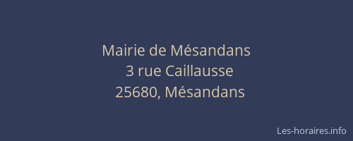 Mairie de M&eacute;sandans