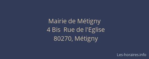 Mairie de M&eacute;tigny