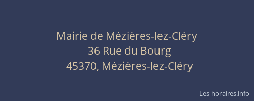 Mairie de M&eacute;zi&egrave;res-lez-Cl&eacute;ry