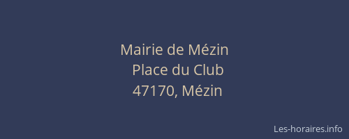 Mairie de M&eacute;zin