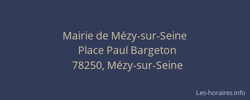 Mairie de M&eacute;zy-sur-Seine
