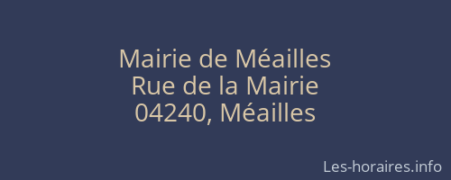 Mairie de Méailles