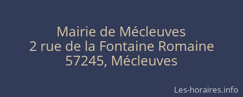 Mairie de Mécleuves