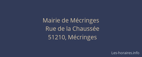 Mairie de Mécringes