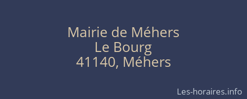 Mairie de Méhers