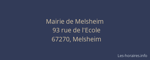Mairie de Melsheim
