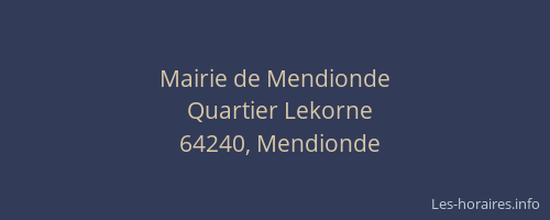 Mairie de Mendionde