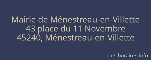 Mairie de Ménestreau-en-Villette