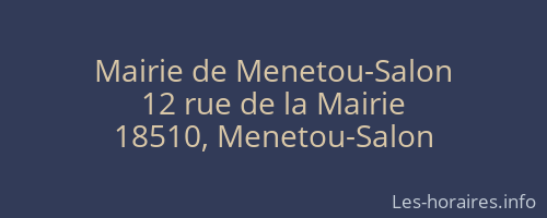 Mairie de Menetou-Salon