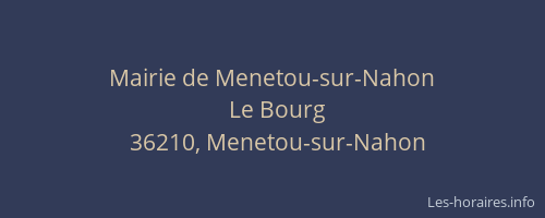 Mairie de Menetou-sur-Nahon