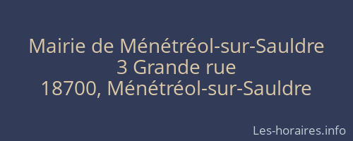 Mairie de Ménétréol-sur-Sauldre
