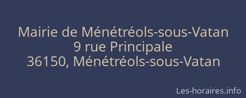 Mairie de Ménétréols-sous-Vatan