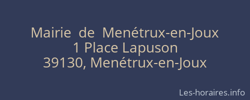 Mairie  de  Menétrux-en-Joux