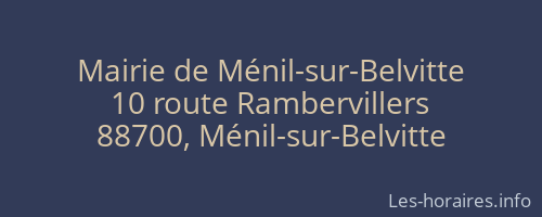 Mairie de Ménil-sur-Belvitte
