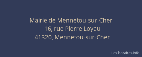 Mairie de Mennetou-sur-Cher