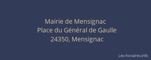 Mairie de Mensignac