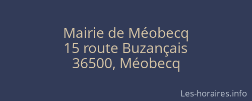 Mairie de Méobecq