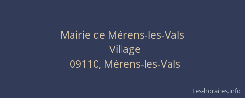 Mairie de Mérens-les-Vals