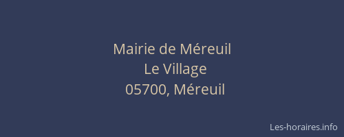 Mairie de Méreuil