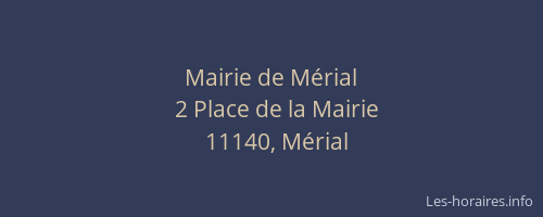 Mairie de Mérial