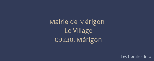 Mairie de Mérigon
