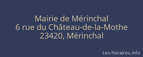 Mairie de Mérinchal
