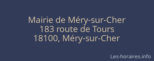 Mairie de Méry-sur-Cher